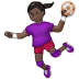 🤾🏿‍♀️ woman playing handball: dark skin tone display on Samsung